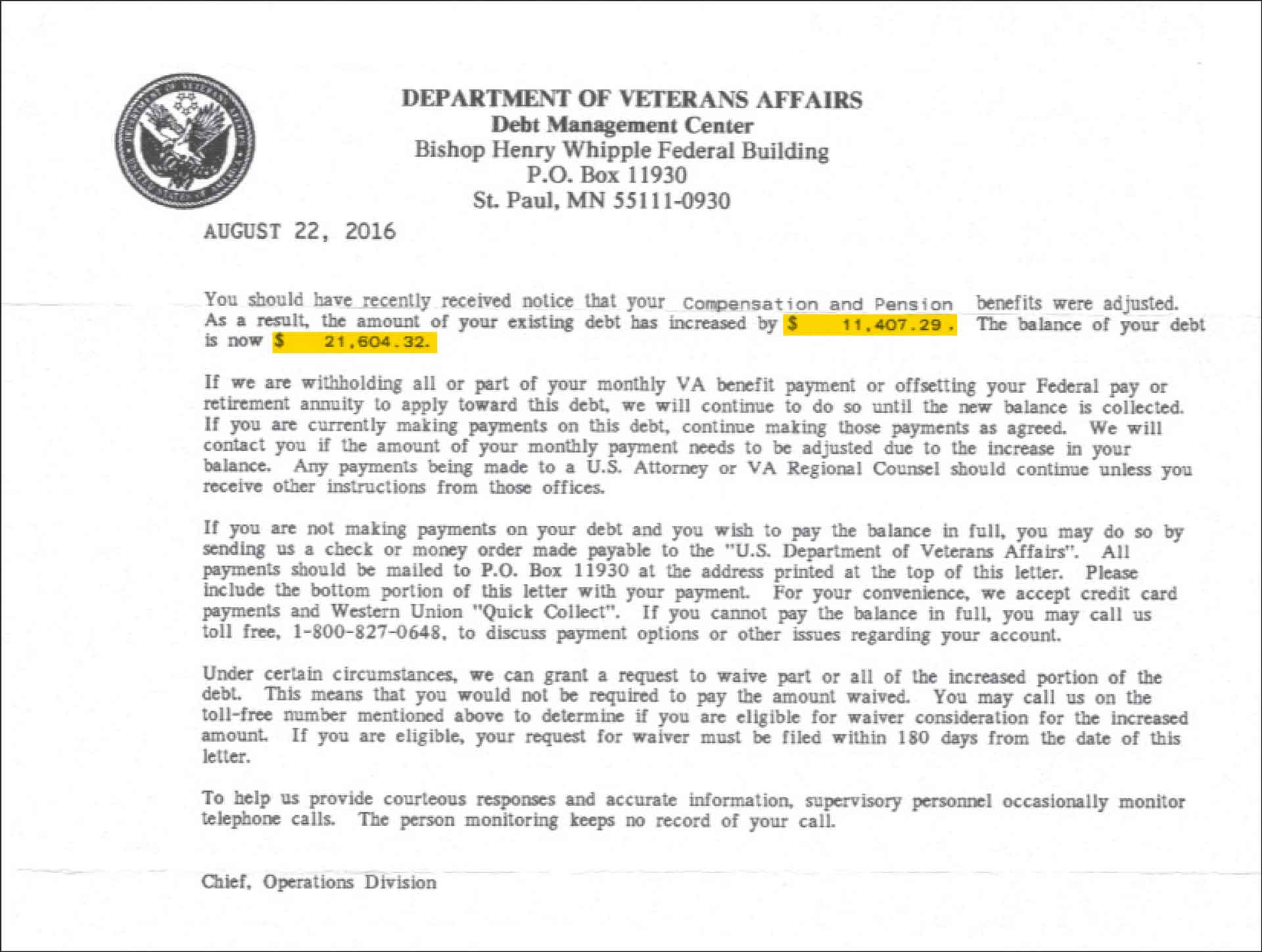 Veterans Affairs Letter Sample